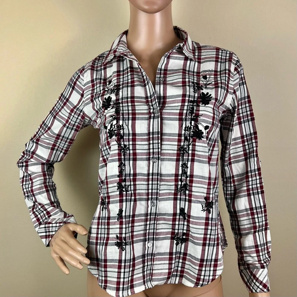 NEW 7 FOR ALL MANKIND PLAID BUTTON-DOWN SHIRT